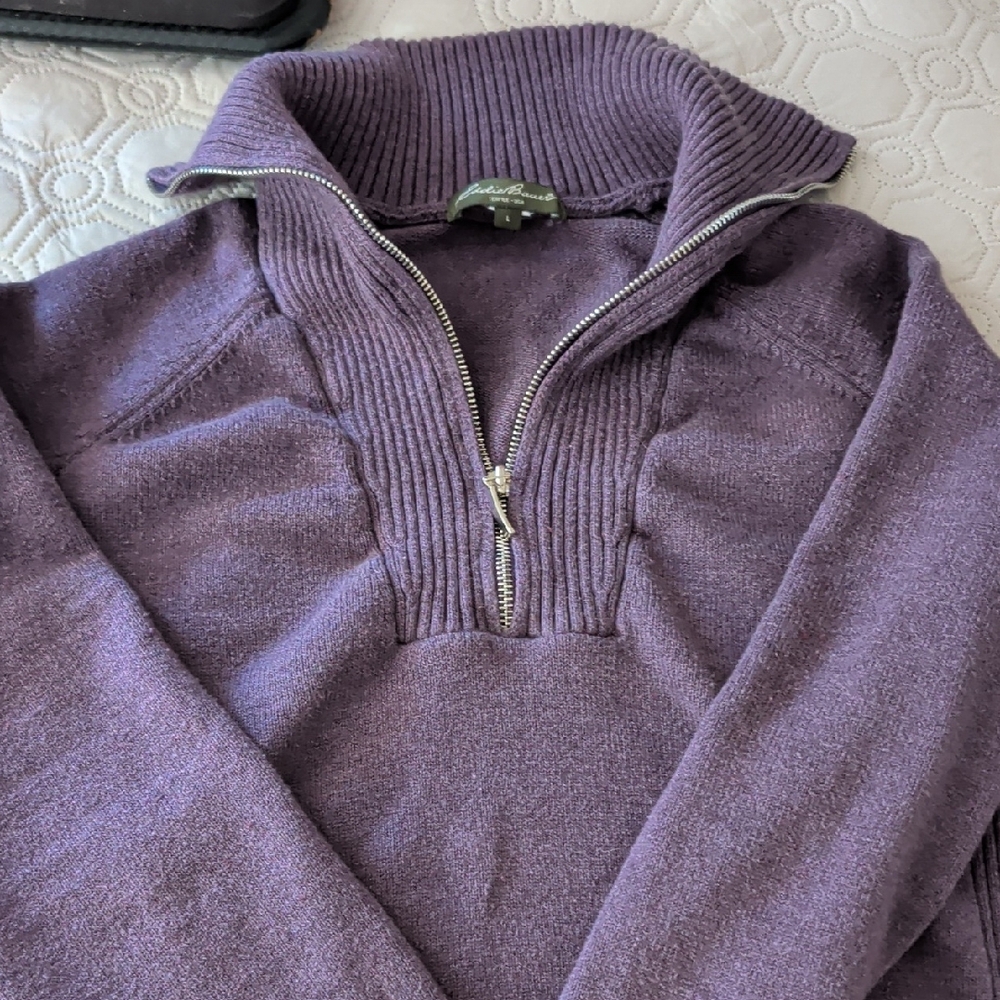 Eddie Bauer Lavender Half-Zip Women's Sweater